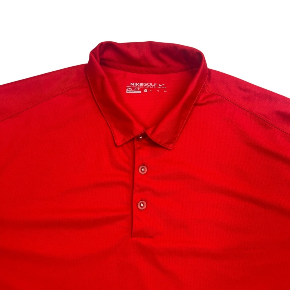 Nike Golf Dri-fit Size XL Polo Shirt Orange Red Resort Wear Athletic Athleisure